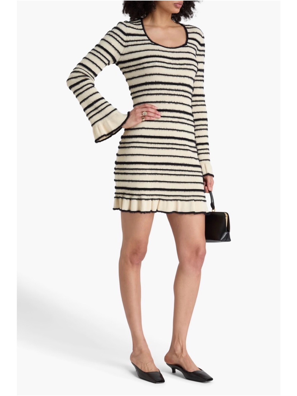 Malene Birger Mailey striped intarsia cotton-blend mini dress